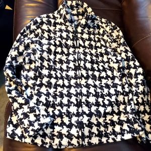 Houndstooth Fleece Zip Up